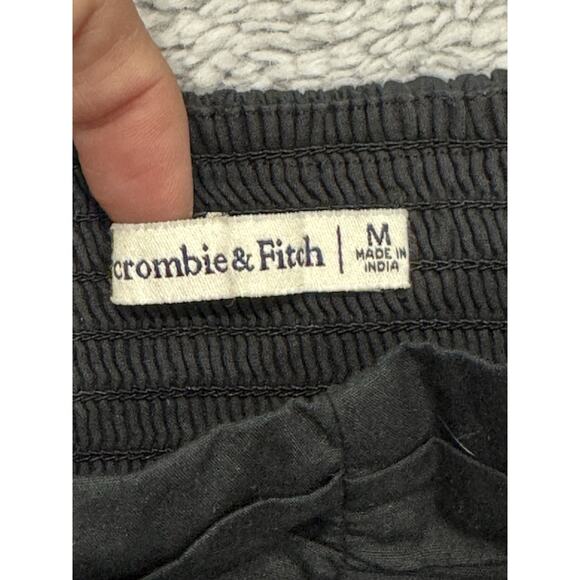 ABERCROMBIE & FITCH SMOCKED BACK PUFF SLEEVE CROP BLOUSE WOMENS SZ MEDIUM - Picture 4 of 4